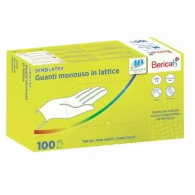 GUANTO MONOUSO SENSILATEX IN LATTICE TALCATO AQL 1,0 TAGLIA S 100 PEZZI GUANTO MONOUSO SENSILATEX IN LATTICE TALCATO AQL 1,0 TAGLIA S 100 PEZZI