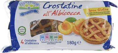 HAPPY FARM CROSTATA DI ALBICOCCHE SENZA GLUTINE 180 G HAPPY FARM CROSTATA DI ALBICOCCHE SENZA GLUTINE 180 G