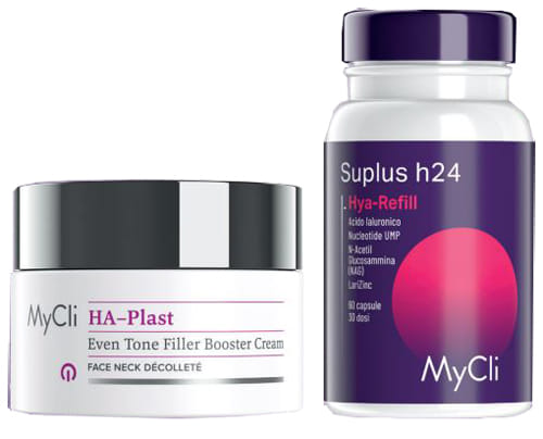 MYCLI COFANETTO IN & OUT 1 MYCLI HA PLAST CREMA 50 ML + 1 MY CLI HYA REFILL 60 CAPSULE