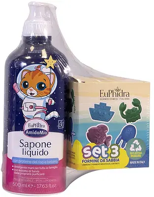 EUPHIDRA AMIDOMIO ABBINATA SAPONE LIQUIDO 500 ML + SET 3 FORMINE DA SABBIA EUPHIDRA AMIDOMIO ABBINATA SAPONE LIQUIDO 500 ML + SET 3 FORMINE DA SABBIA