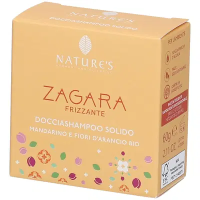 NATURE'S ZAGARA FRIZZANTE DOCCIA SHAMPOO SOLIDO 60 G EDIZIONE LIMITATA NATURE'S ZAGARA FRIZZANTE DOCCIA SHAMPOO SOLIDO 60 G EDIZIONE LIMITATA