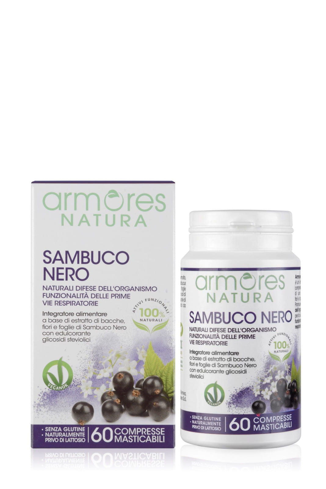ARMORES NATURA SAMBUCO NERO 60 COMPRESSE MASTICABILI
