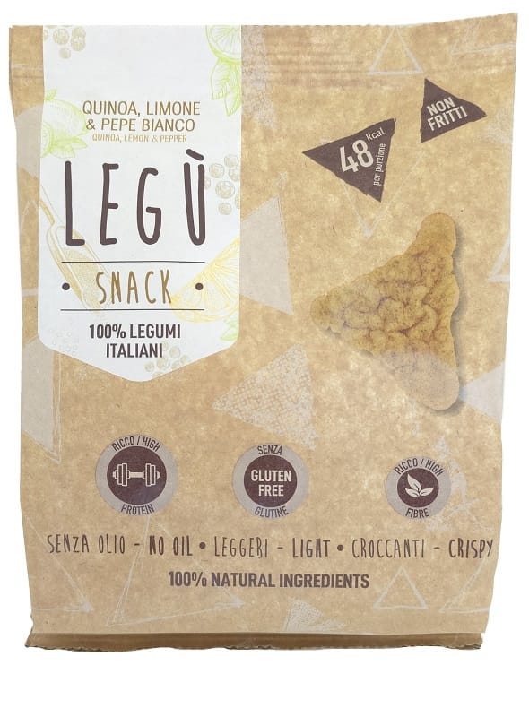 LEGU' SNACK GALLETTE TRIANGOLARI LIMONE QUINOA PEPE BIANCO 40 G