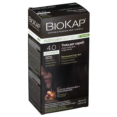 BIOS LINE  BIOKAP NUTRICOLOR DELICATO RAPID TINTA 4,00 CASTANO NATURALE 135 ML BIOS LINE  BIOKAP NUTRICOLOR DELICATO RAPID TINTA 4,00 CASTANO NATURALE 135 ML
