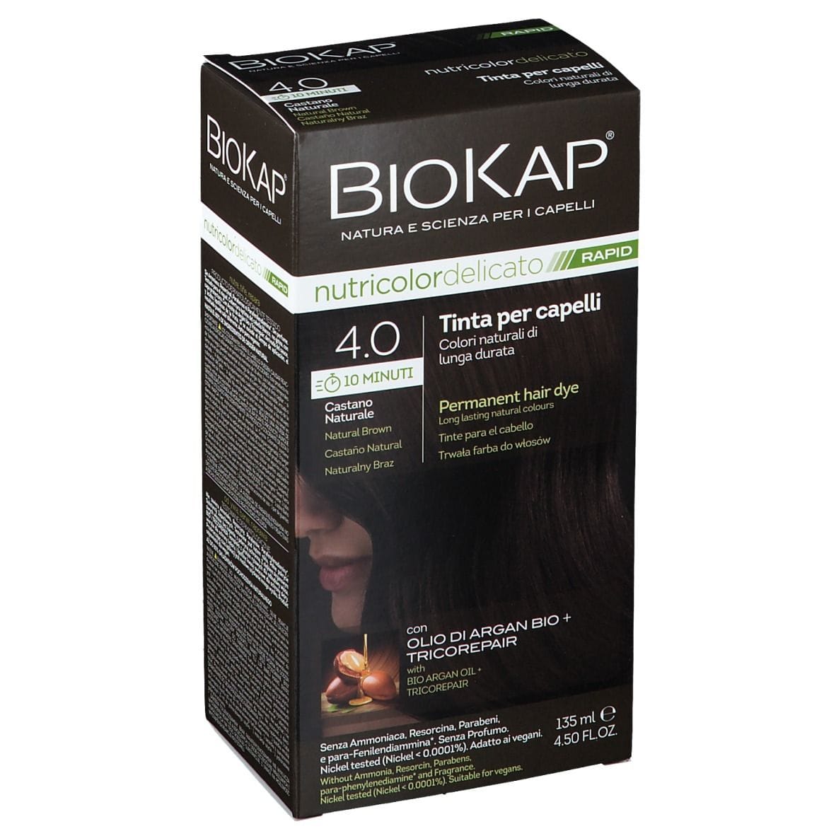 Bios Line Biokap Nutricolor Delicato Rapid Tinta 4,00 Castano Naturale 135 Ml