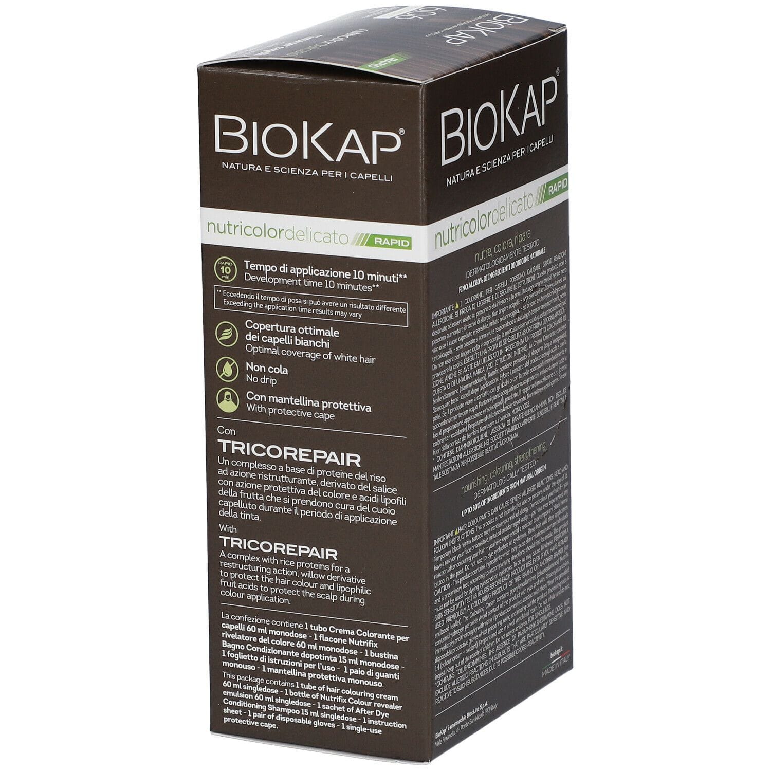 BIOS LINE  BIOKAP NUTRICOLOR DELICATO RAPID TINTA 6,06 BIONDO SCURO AVANA 135 ML