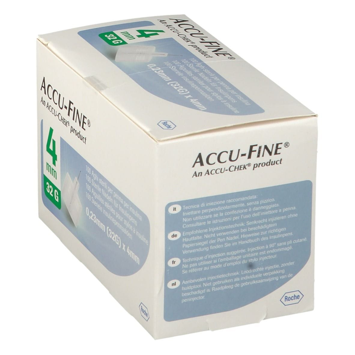 AGO PER PENNA DA INSULINA ACCU-FINE PEN NEEDLE GAUGE 32 4 MM 100 PEZZI