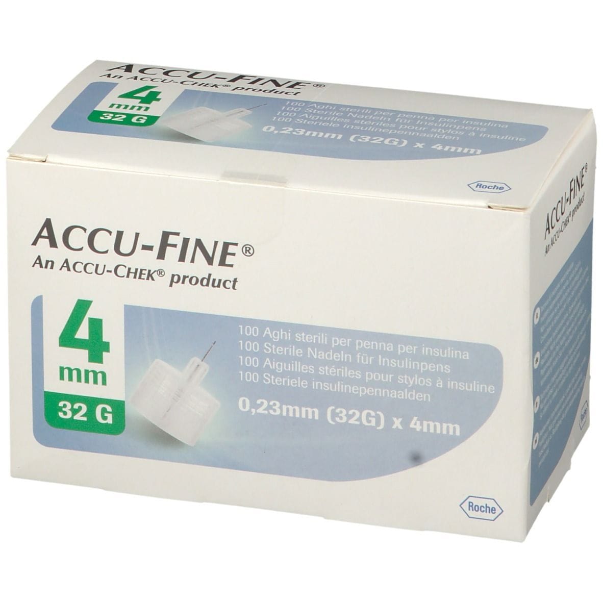 AGO PER PENNA DA INSULINA ACCU-FINE PEN NEEDLE GAUGE 32 4 MM 100 PEZZI