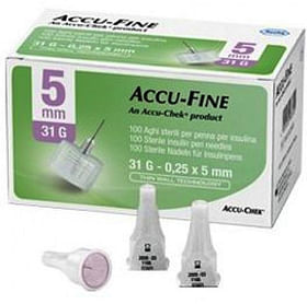 Ago Per Penna Da Insulina Accu Fine Pen Needle Accu Chek Gauge 31 X 5 Mm 100 Pezzi
