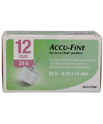AGO PER PENNA DA INSULINA ACCU-FINE PEN NEEDLE ACCU-CHEK GAUGE 29 X 12,7MM 100 PEZZI AGO PER PENNA DA INSULINA ACCU-FINE PEN NEEDLE ACCU-CHEK GAUGE 29 X 12,7MM 100 PEZZI