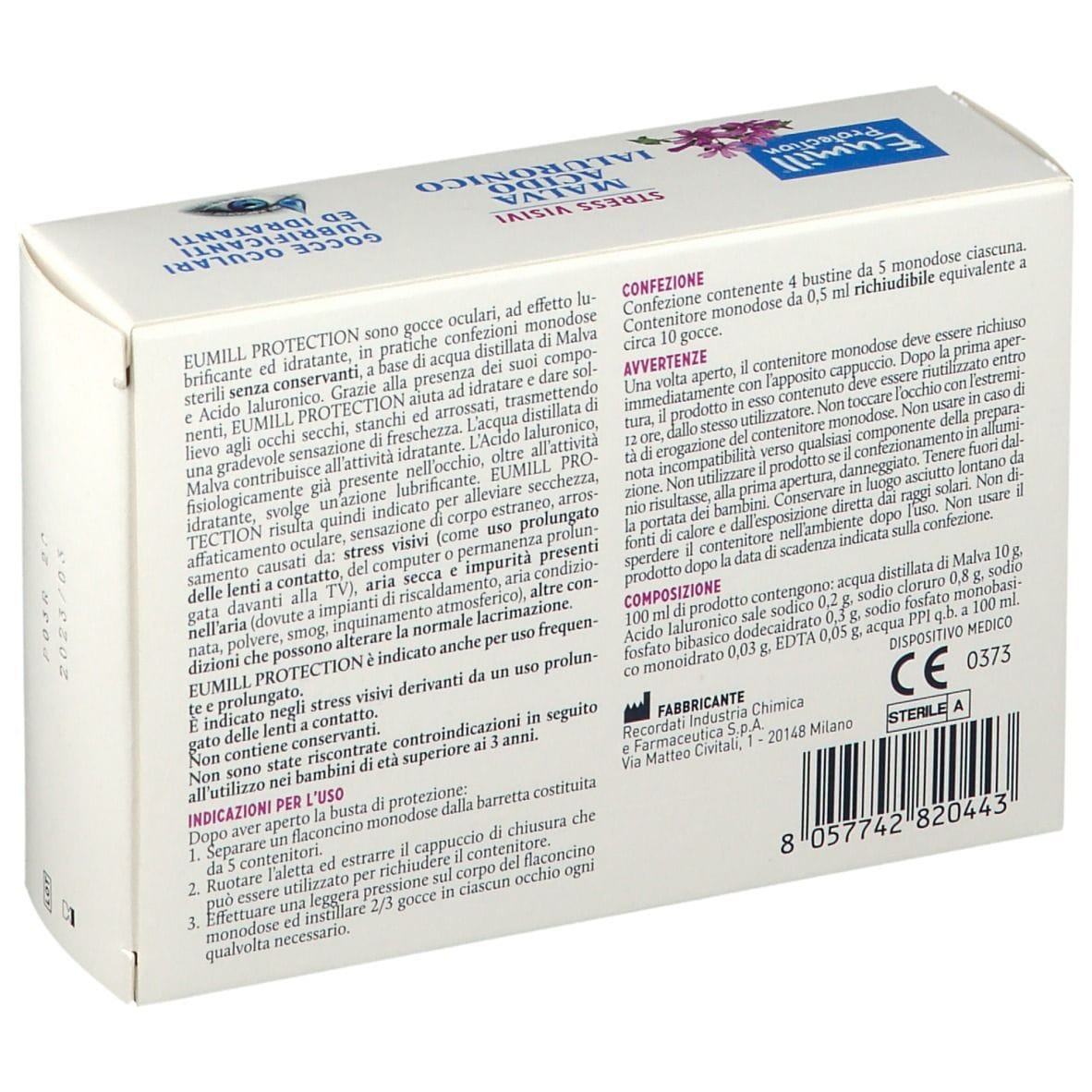 EUMILL PROTECTION GOCCE OCULARI 20 FLACONCINI MONODOSE 0,5 ML