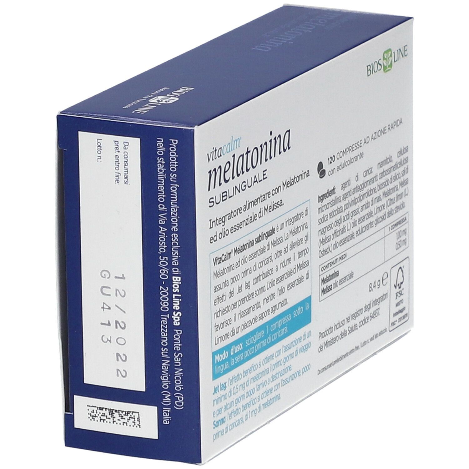VITACALM MELATONINA 120 COMPRESSE SUBLINGUALI
