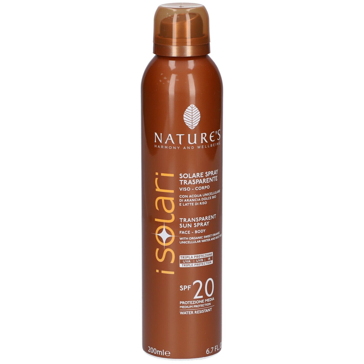 NATURE'S I SOLARI SPRAY TRASPARENTE SPF20 200 ML