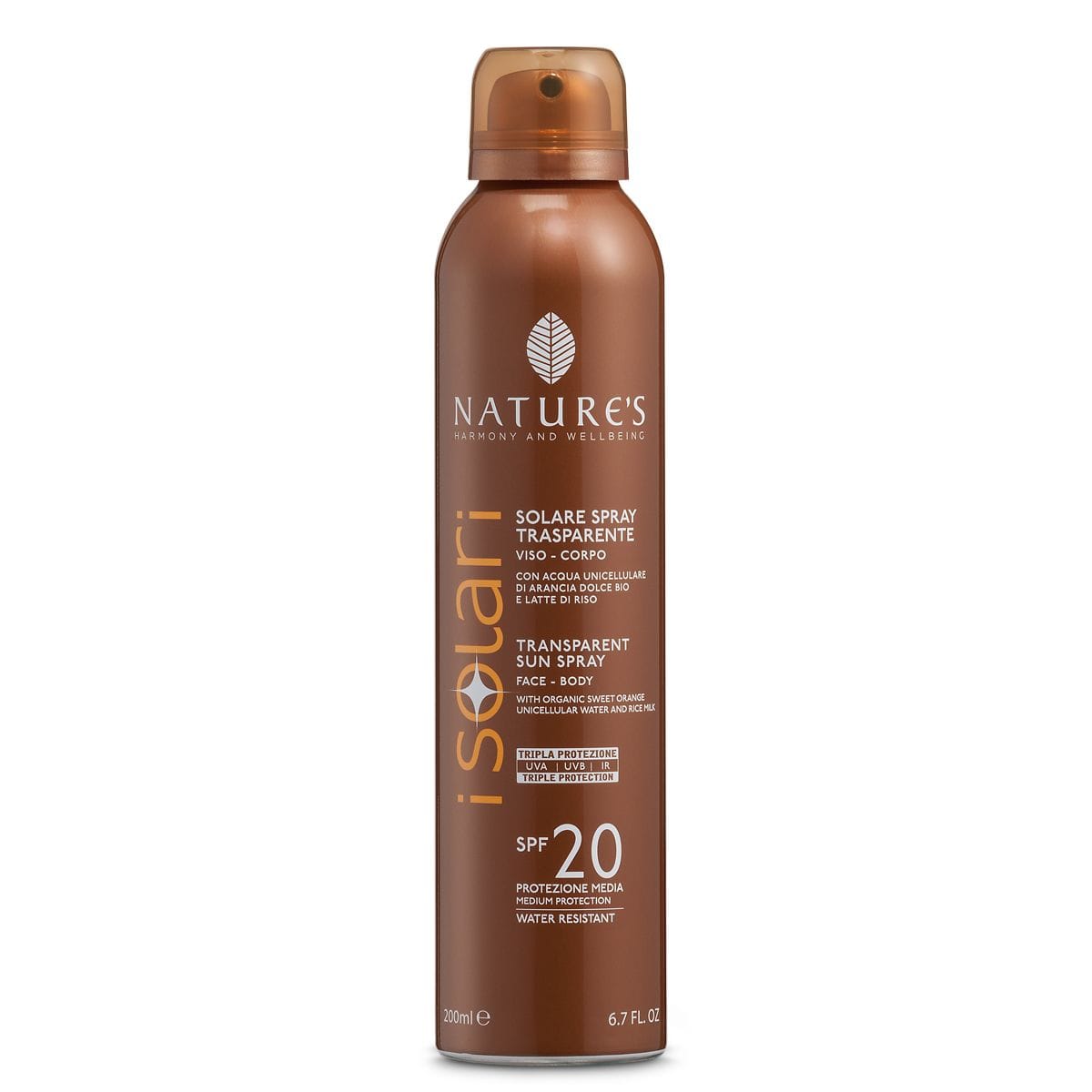 NATURE'S I SOLARI SPRAY TRASPARENTE SPF20 200 ML