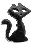 ORECCHINO ACCIAIO GATTO NERO