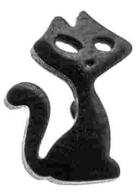 ORECCHINO ACCIAIO GATTO NERO