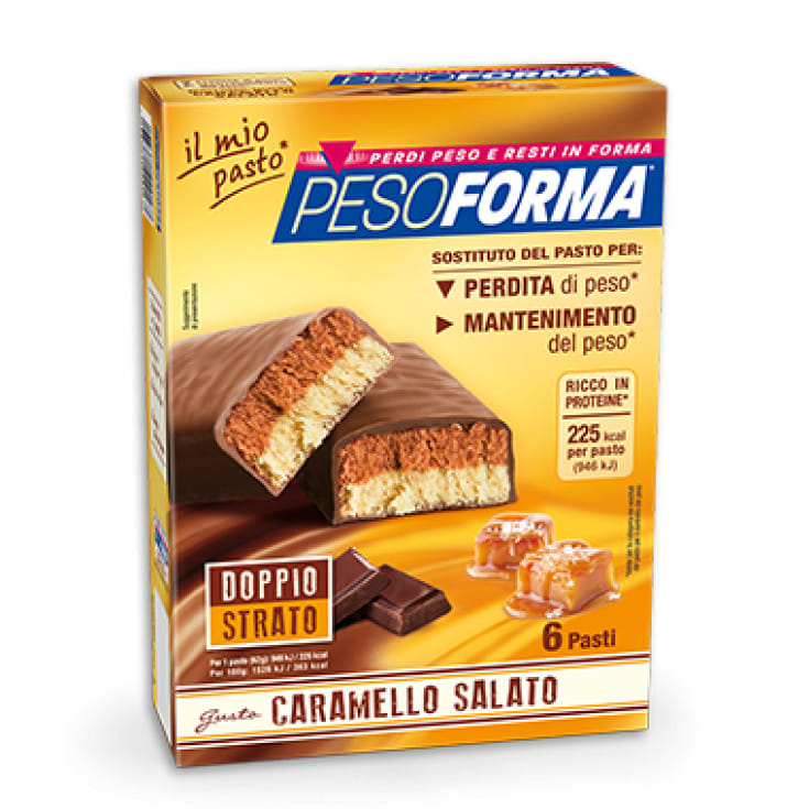 PESOFORMA BARRETTA AL CARAMELLO SALATO 12 PEZZI DA 31 G