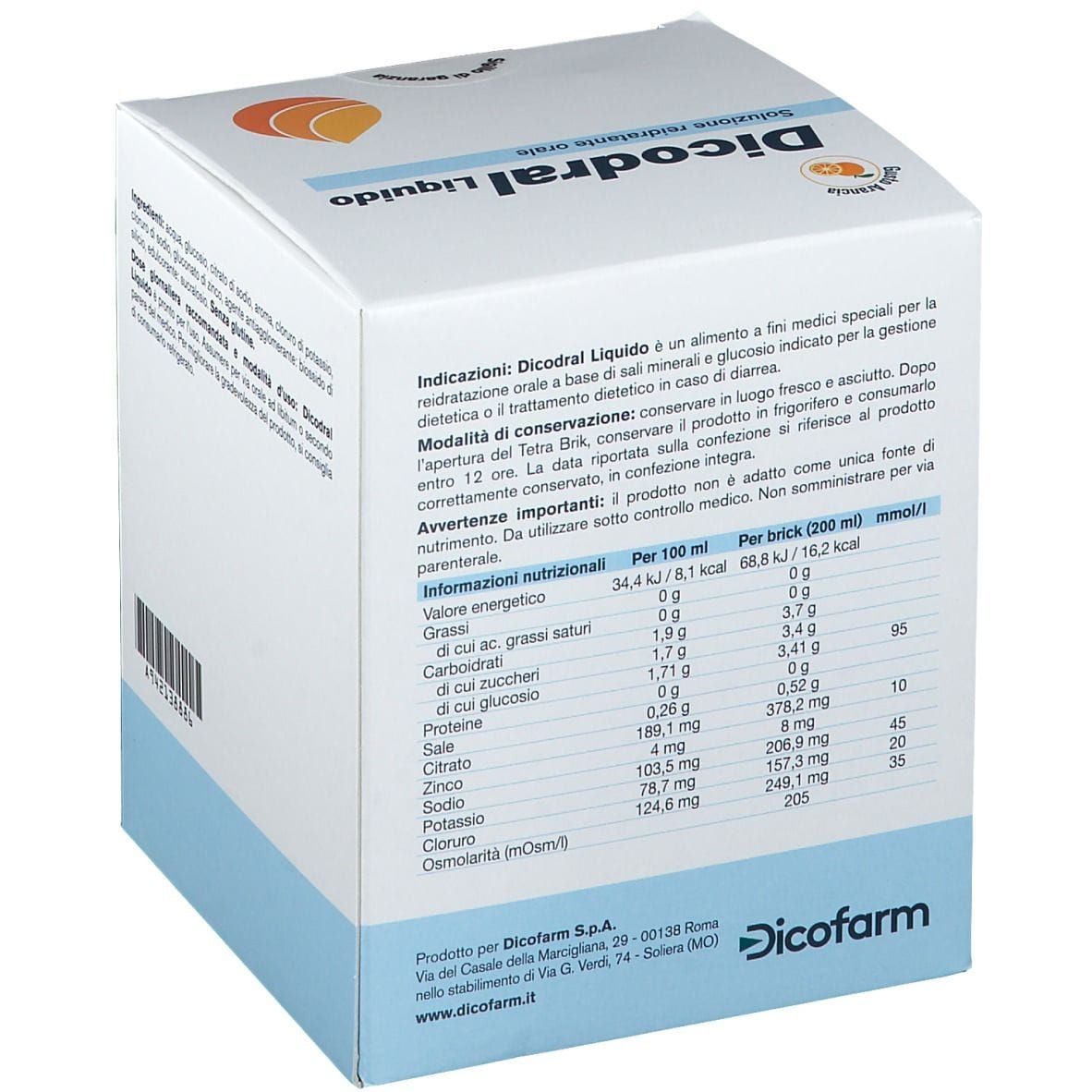 DICODRAL LIQUIDO SOLUZIONE REIDRATANTE ORALE 4 X 200 ML