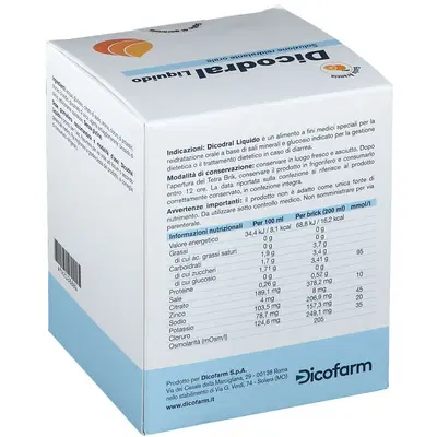 DICODRAL LIQUIDO SOLUZIONE REIDRATANTE ORALE 4 X 200 ML DICODRAL LIQUIDO SOLUZIONE REIDRATANTE ORALE 4 X 200 ML