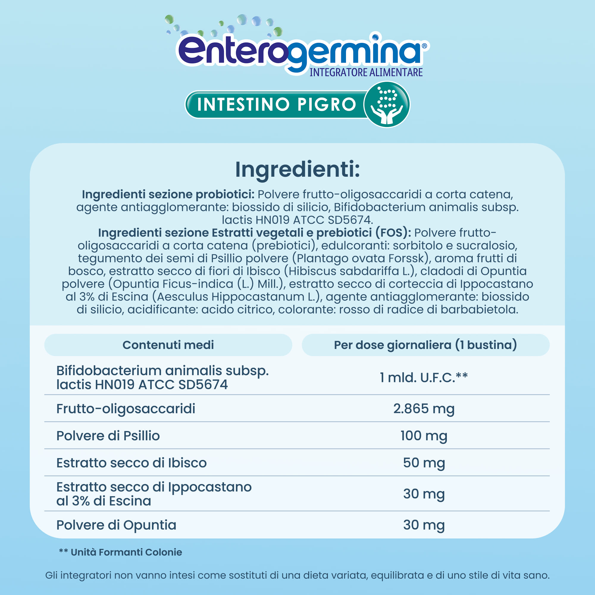 Enterogermina Intestino Pigro, Fermenti Lattici, Probiotici, prebiotici, Integratore Regolarità Intestinale, 10 Bustine