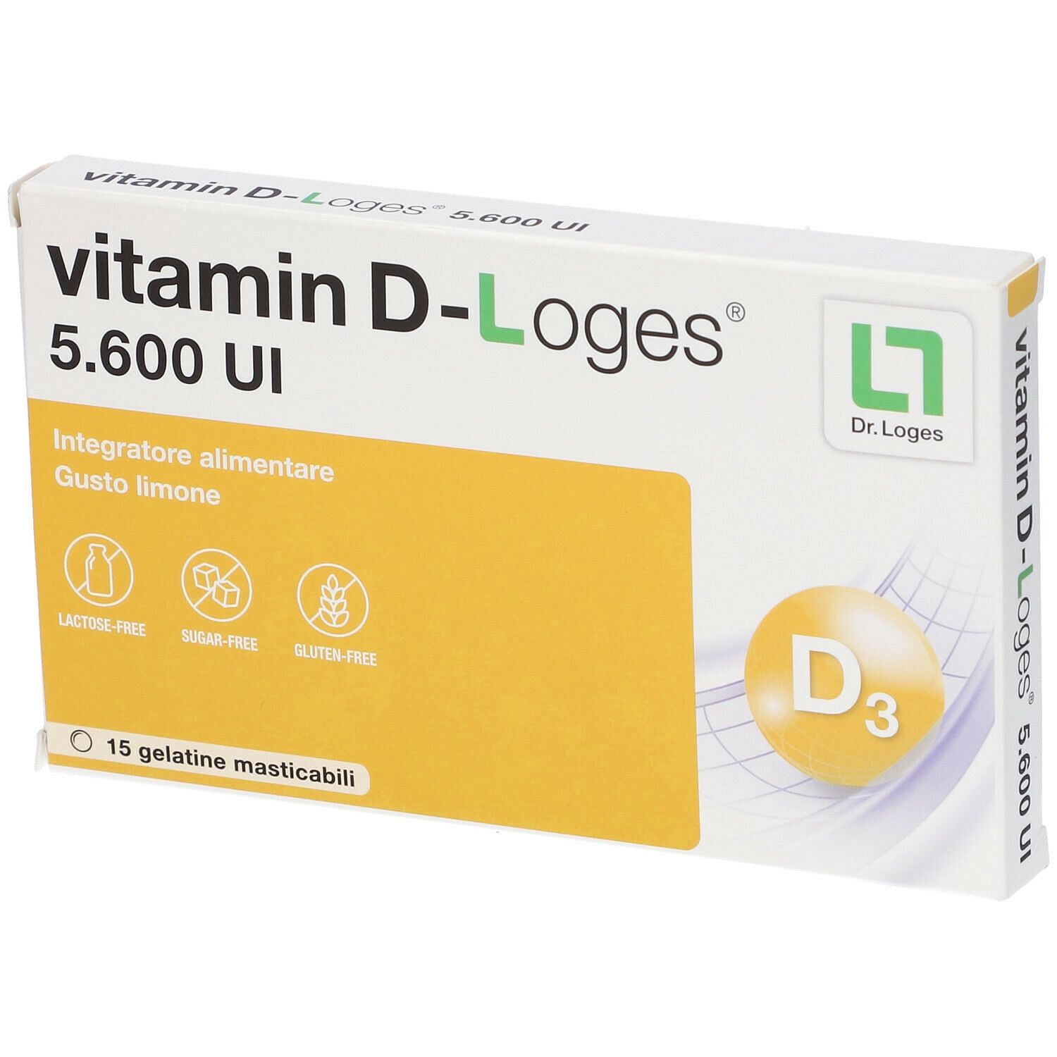 Vitamin D Loges 15 Gelatine Masticabili Gusto Limone