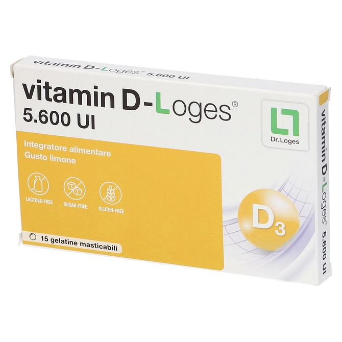 Vitamin D Loges 15 Gelatine Masticabili Gusto Limone