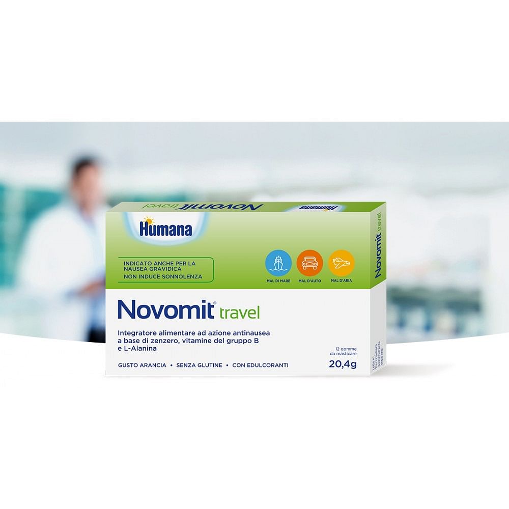 Novomit Travel 12 Gomme Da Masticare Gusto Arancia