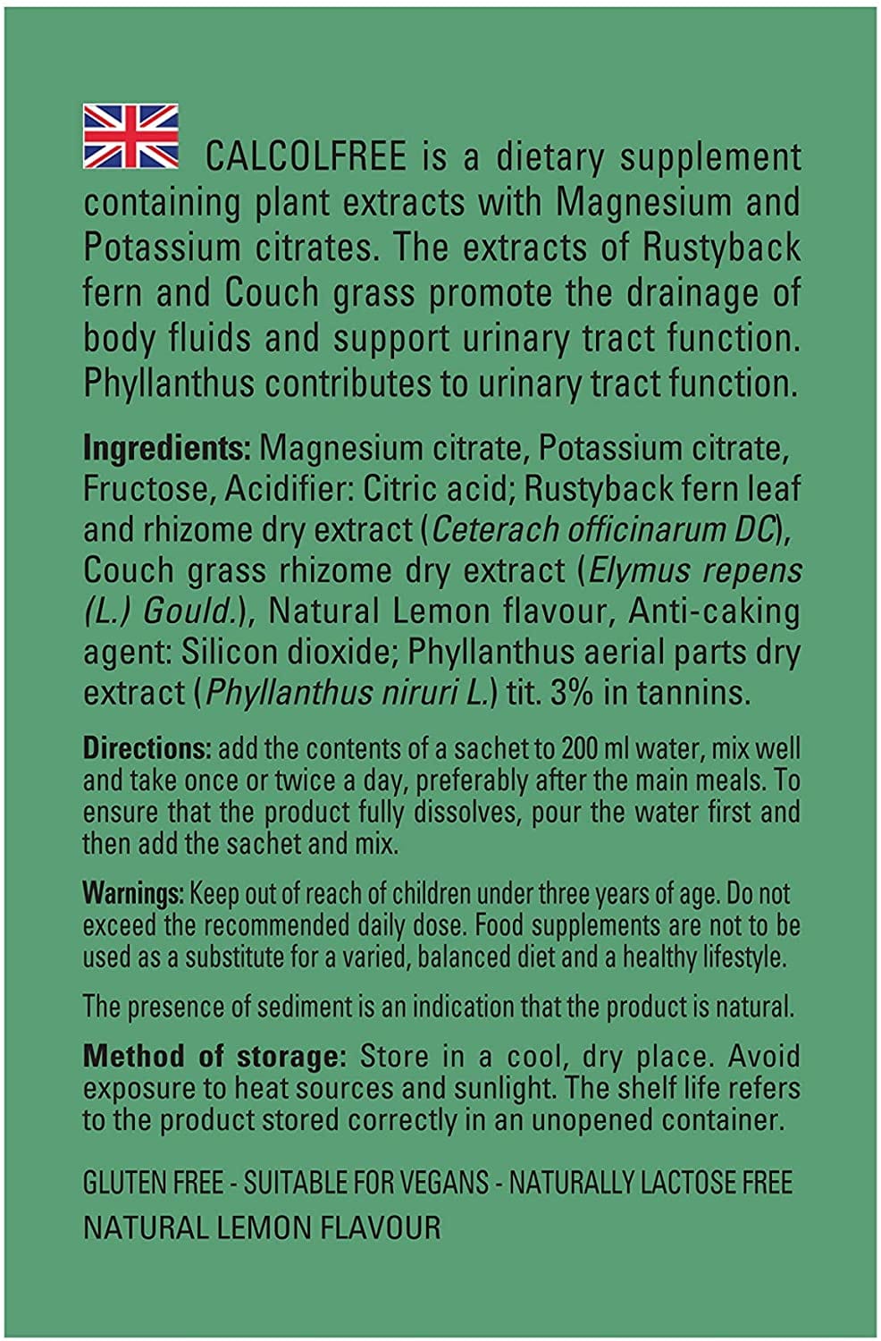 CALCOLFREE 30 BUSTINE