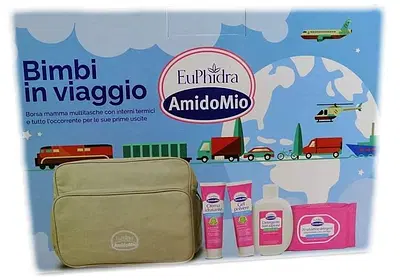 EUPHIDRA AMIDOMIO BORSA BIMBI VIAGGIO GEL POLVERE 50 ML + DETERGENTE NON SAPONE 200 ML + CREMA IDRATANTE 50 ML + SALVIETTINE 20 PEZZI EUPHIDRA AMIDOMIO BORSA BIMBI VIAGGIO GEL POLVERE 50 ML + DETERGENTE NON SAPONE 200 ML + CREMA IDRATANTE 50 ML + SALVIETTINE 20 PEZZI