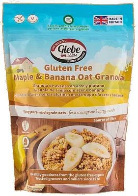 GLEBE FARM GRANOLA AVENA CON SCIROPPO D'ACERO E BANANA 325 G GLEBE FARM GRANOLA AVENA CON SCIROPPO D'ACERO E BANANA 325 G