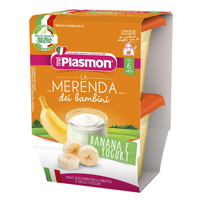 Plasmon La Merenda Dei Bambini Sapori Di Natura Banana Yogurt Asettico 2 X 120 G
