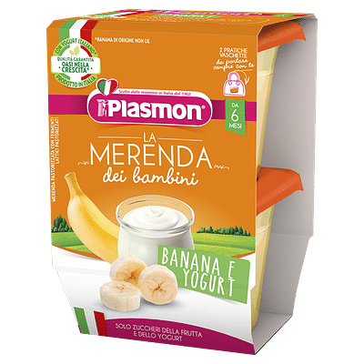 PLASMON LA MERENDA DEI BAMBINI SAPORI DI NATURA BANANA YOGURT ASETTICO 2 X 120 G