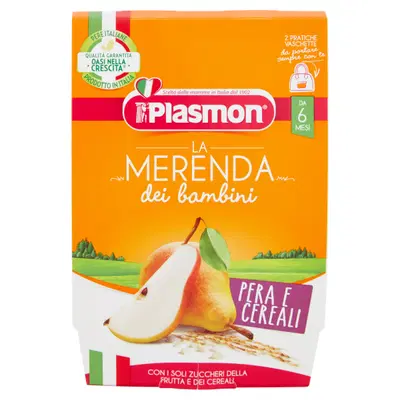 PLASMON LA MERENDA DEI BAMBINI SAPORI DI NATURA PERA CEREALI ASETTICO 2 X 120 G PLASMON LA MERENDA DEI BAMBINI SAPORI DI NATURA PERA CEREALI ASETTICO 2 X 120 G