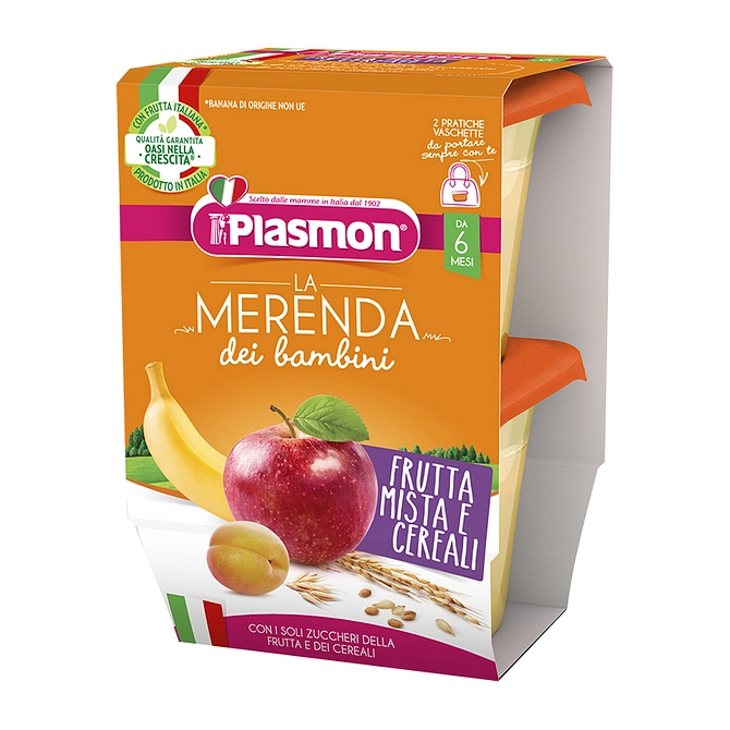 Plasmon La Merenda Dei Bambini Merende Frutta Cereali Asettico 2 X 120 G