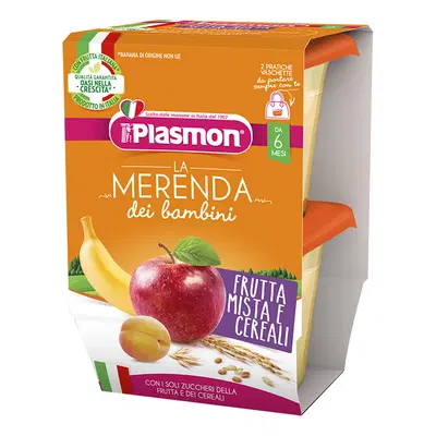 PLASMON LA MERENDA DEI BAMBINI MERENDE FRUTTA CEREALI ASETTICO 2 X 120 G PLASMON LA MERENDA DEI BAMBINI MERENDE FRUTTA CEREALI ASETTICO 2 X 120 G