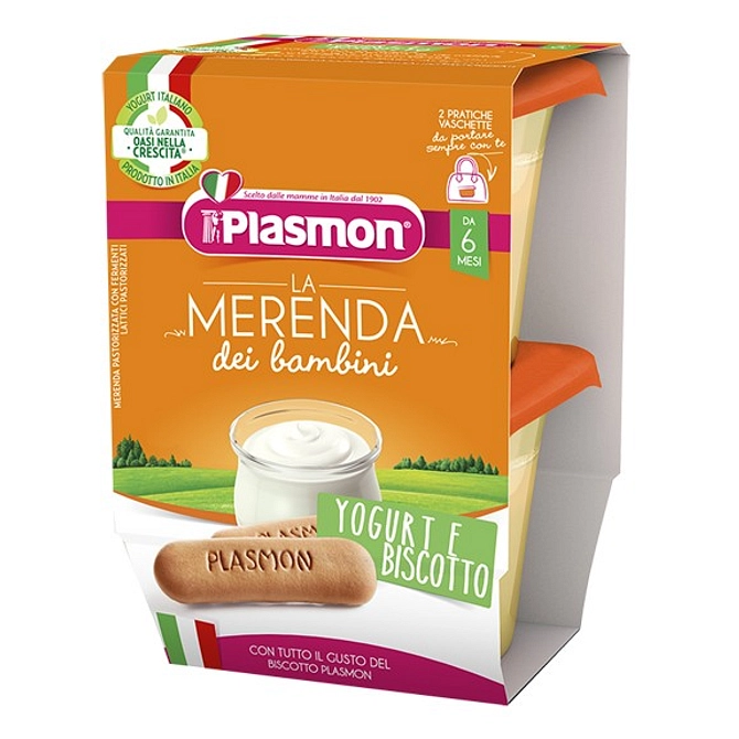 Plasmon La Merenda Dei Bambini Sapore Di Natura Yogurt Biscotto Asettico 2 X 120 G
