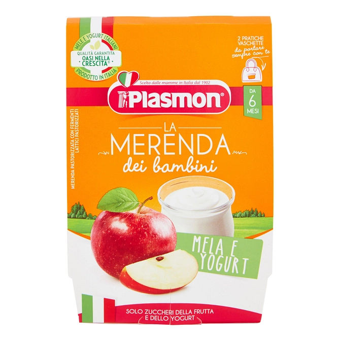 Plasmon La Merenda Dei Bambini Sapori Di Natura Mela Yogurt Asettico 2 X 120 G