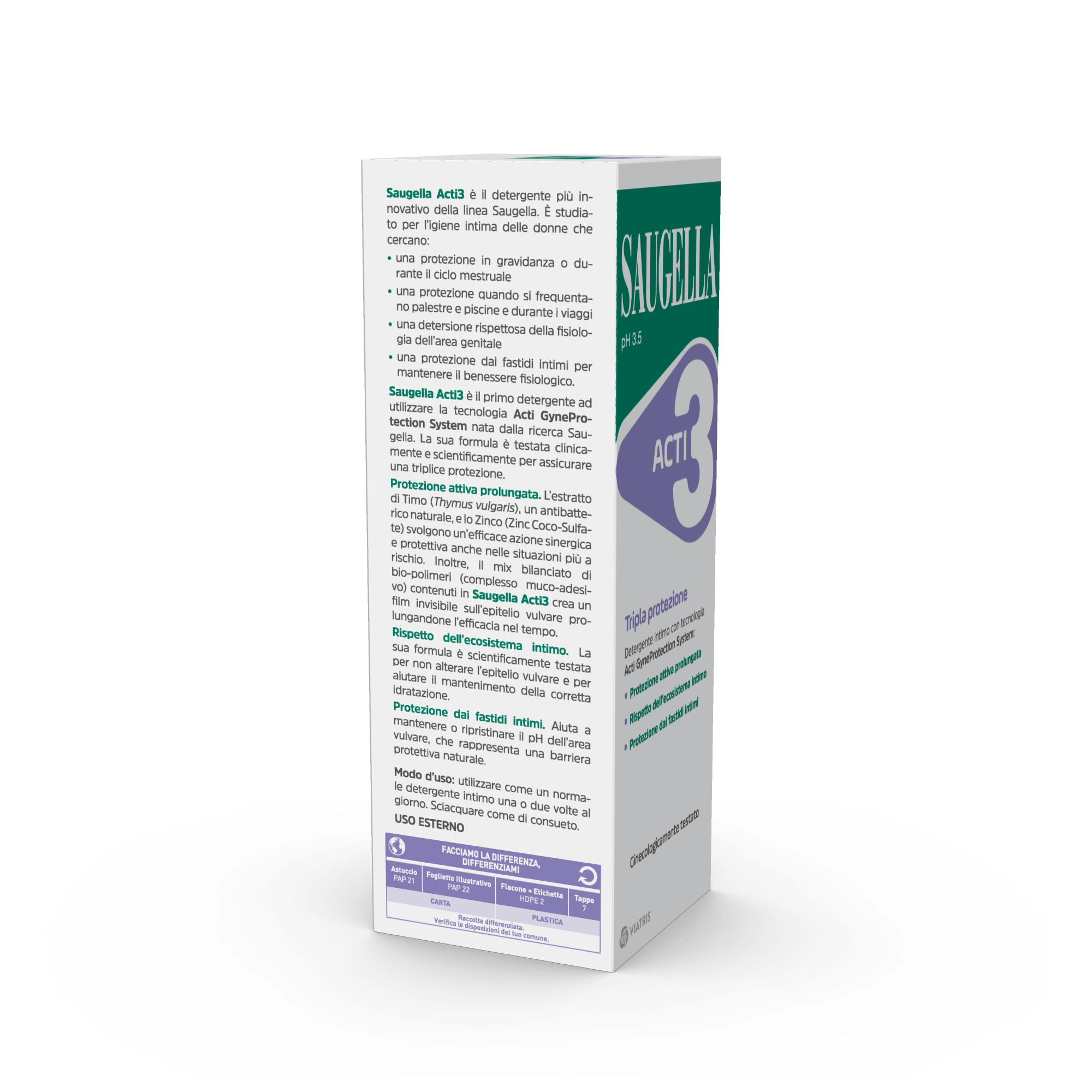 SAUGELLA ACTI3 DETERGENTE INTIMO 250 ML