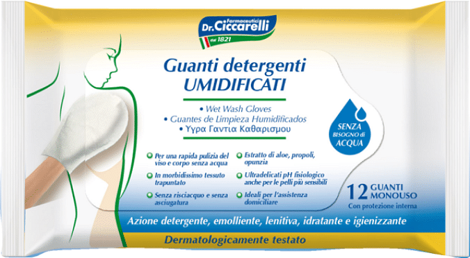 Ciccarelli Guanto Presaponato Umidificato 12 Pezzi