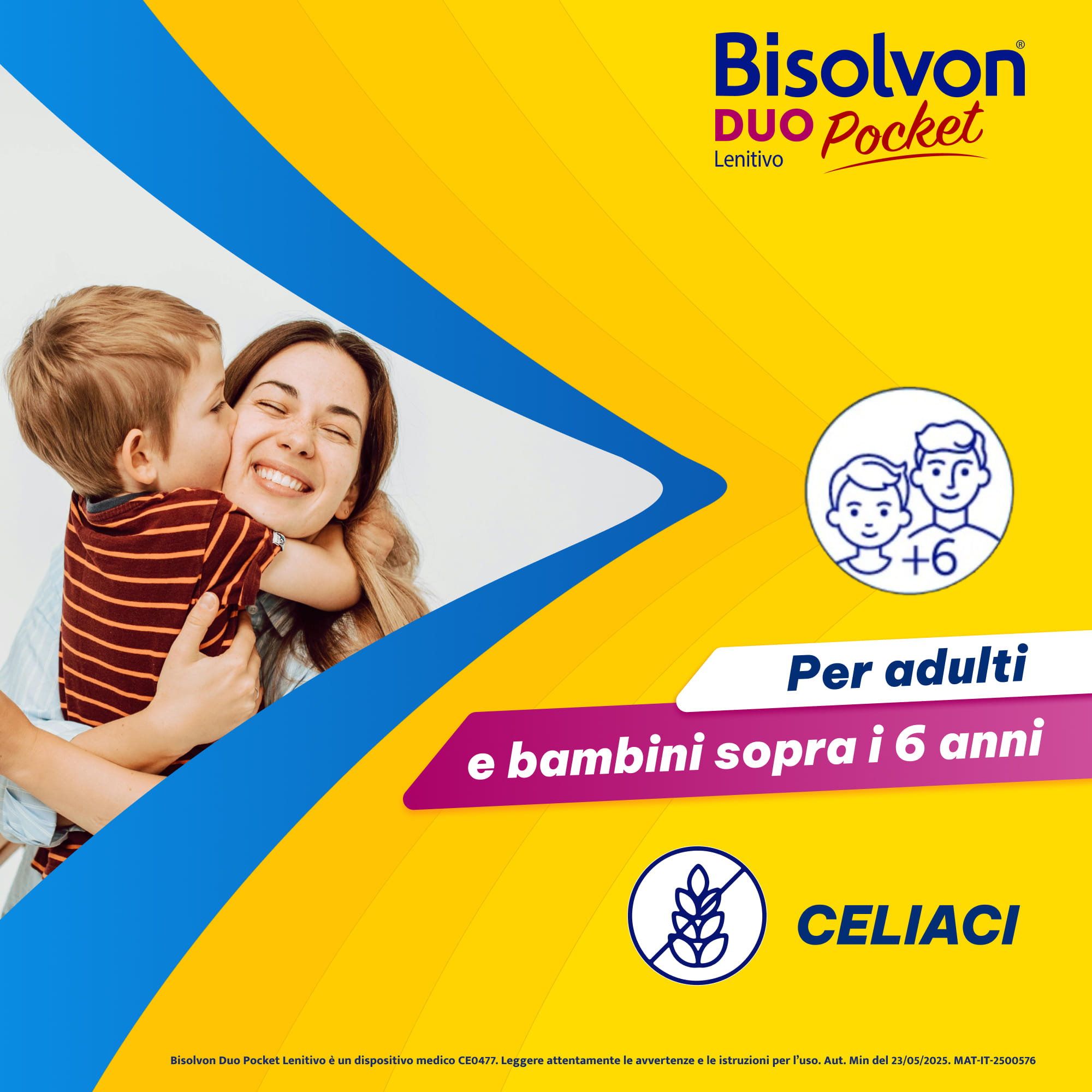 Bisolvon Duo Pocket Sciroppo per Tosse Secca, Tosse Grassa, Gola irritata, Adulti e Bambini 6+