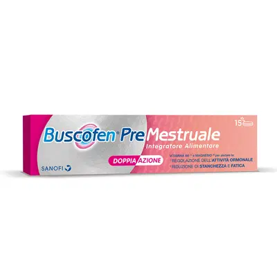 Buscofen Premestruale Integratore Alimentare, Magnesio, Vitamina B6, Vitamina E, Calcio, per i Giorni Prima Del Ciclo, 15 cpr eff. Buscofen Premestruale Integratore Alimentare, Magnesio, Vitamina B6, Vitamina E, Calcio, per i Giorni Prima Del Ciclo, 15 cpr eff.