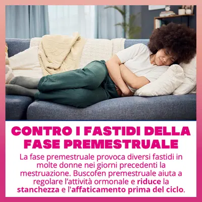 Buscofen Premestruale Integratore Alimentare, Magnesio, Vitamina B6, Vitamina E, Calcio, per i Giorni Prima Del Ciclo, 15 cpr eff. Buscofen Premestruale Integratore Alimentare, Magnesio, Vitamina B6, Vitamina E, Calcio, per i Giorni Prima Del Ciclo, 15 cpr eff.