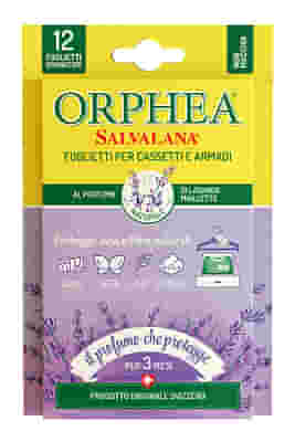 ORPHEA SALVALANA FOGLIETTI CASSETTI ARMADI PROFUMO LAVANDA MAILLETTE DISPLAY 12 PEZZI