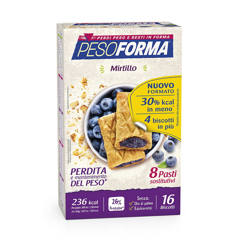 Pesoforma Biscotti Mirtilli 8 Pasti 16 Biscotti