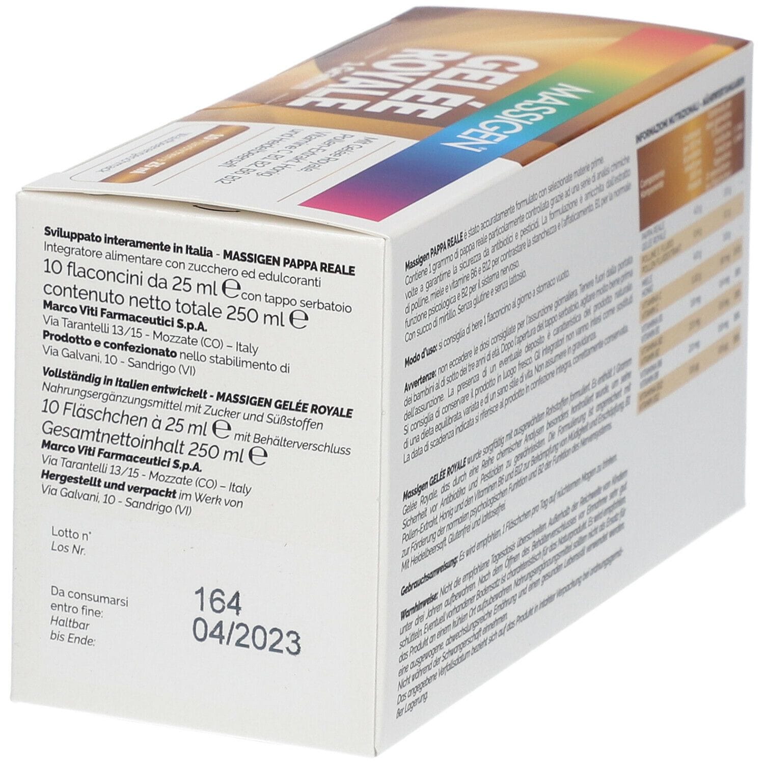 MASSIGEN PAPPA REALE 10 FLACONI DA 25 ML