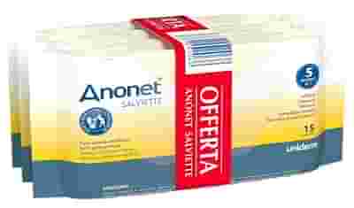 Anonet Salviette idratanti e lenitive 3 confezioni da 15 pezzi