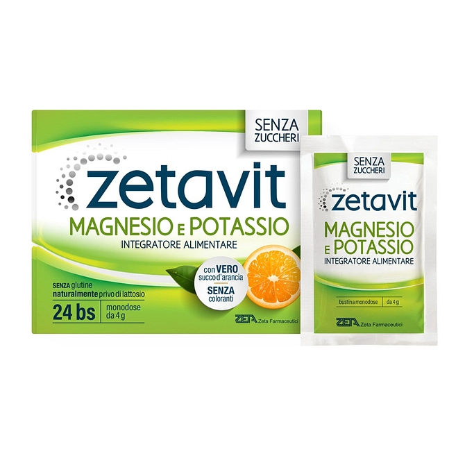 Zetavit Magnesio Potassio Senza Zucchero 24 Bustine Da 6 G