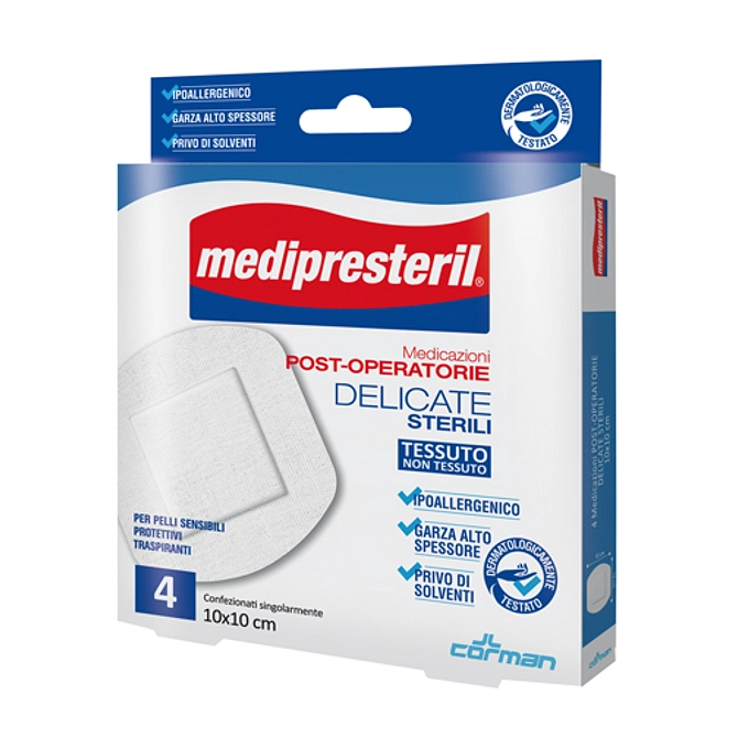 Medicazione Post Operatoria Medipresteril Delicata Tnt 10 X10 Cm 5 Pezzi