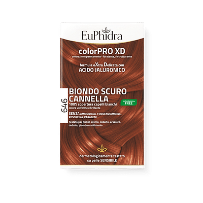 EUPHIDRA COLORPRO GEL COLORANTE CAPELLI XD 646 CANNELLA 50 ML IN FLACONE + ATTIVANTE + BALSAMO + GUANTI