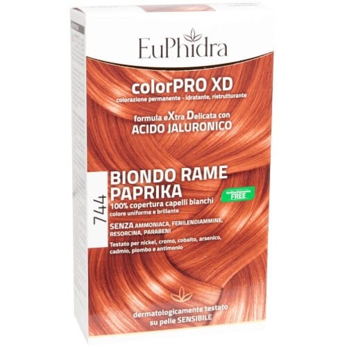 EUPHIDRA COLORPRO GEL COLORANTE CAPELLI XD 744 PAPRIKA 50 ML IN FLACONE + ATTIVANTE + BALSAMO + GUANTI